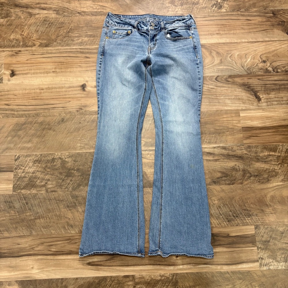 Vintage Y2K American Eagle Jeans Womens 6 Blue Artist Flare Low Rise Denim 2000s